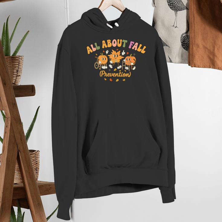 All About Fall Prevention Therapy SPED Teacher Thanksgiving Women's Hoodie, funny gift