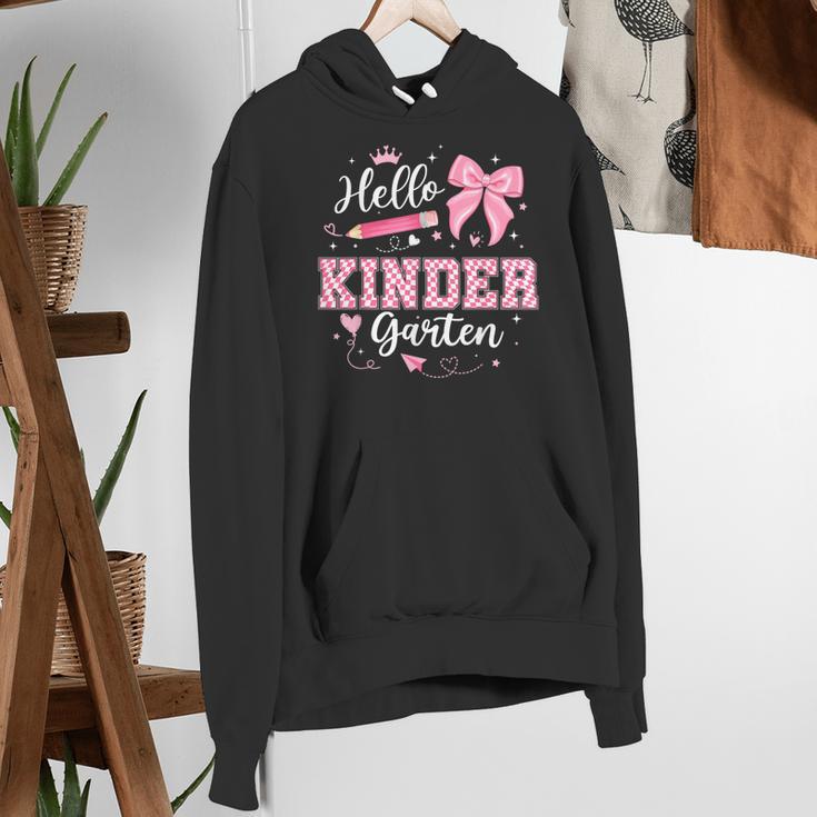 First Day Of School Teacher Girl Coquette Hello Kindergarten Women's Hoodie, funny gift First Day Of School Teacher Girl Coquette Hello Kindergarten Women's Hoodie, funny gift