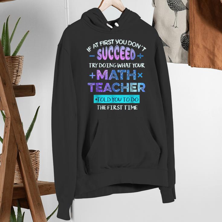 If At First You Don't Succeed Try Doing Your Math Teacher Women's Hoodie, funny gift If At First You Don't Succeed Try Doing Your Math Teacher Women's Hoodie, funny gift
