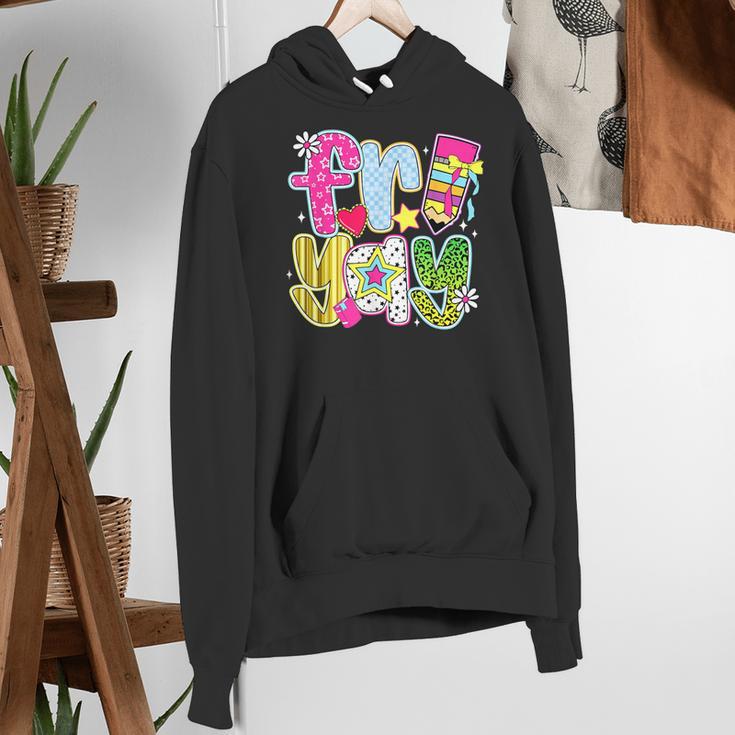 Fri-Yay Happy Friday Weekend Teacher Back To School Women's Hoodie, funny gift Fri-Yay Happy Friday Weekend Teacher Back To School Women's Hoodie, funny gift