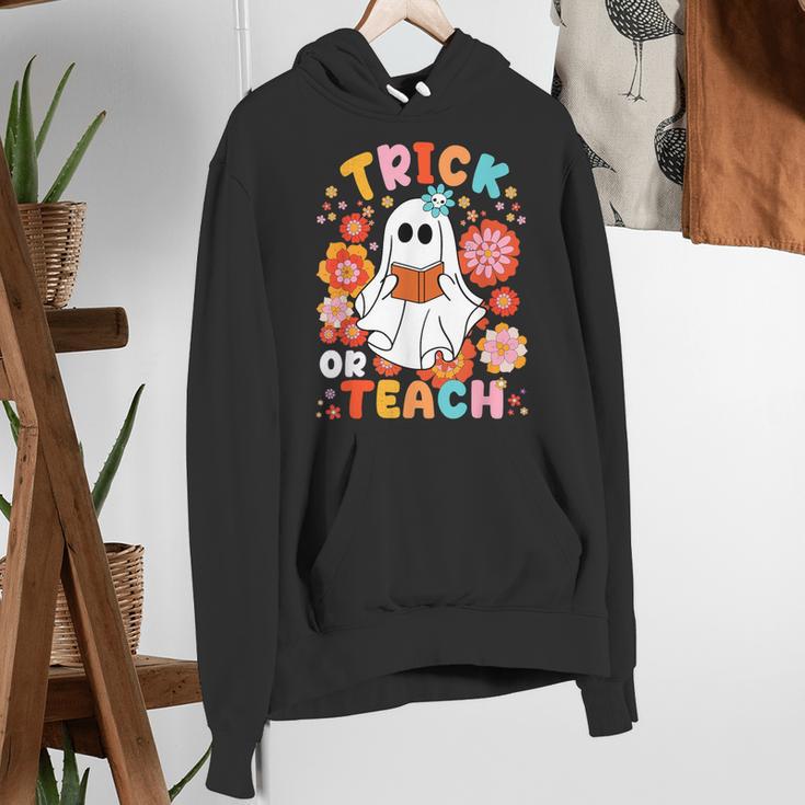 Groovy Halloween Trick Or Teach Retro Floral Ghost Teacher For Men Women Kids Women's Hoodie, Groovy Teacher Hoodies, funny gift Groovy Halloween Trick Or Teach Retro Floral Ghost Teacher For Men Women Kids Women's Hoodie, Groovy Teacher Hoodies, funny gift