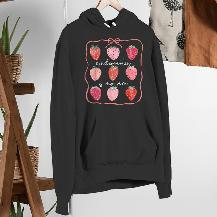 Groovy Kindergarten Is My Jam Strawberry Kinder Team Teacher Women's Hoodie, Groovy Teacher Hoodies, funny gift Groovy Kindergarten Is My Jam Strawberry Kinder Team Teacher Women's Hoodie, Groovy Teacher Hoodies, funny gift