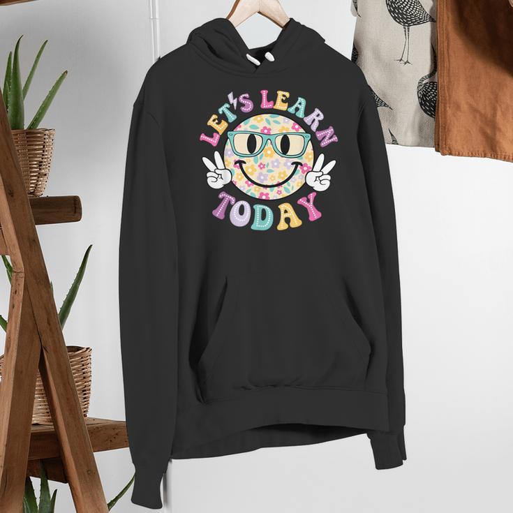 Groovy Retro Lets Learn Today Teacher Student Back To School Women's Hoodie, Groovy Teacher Hoodies, funny gift