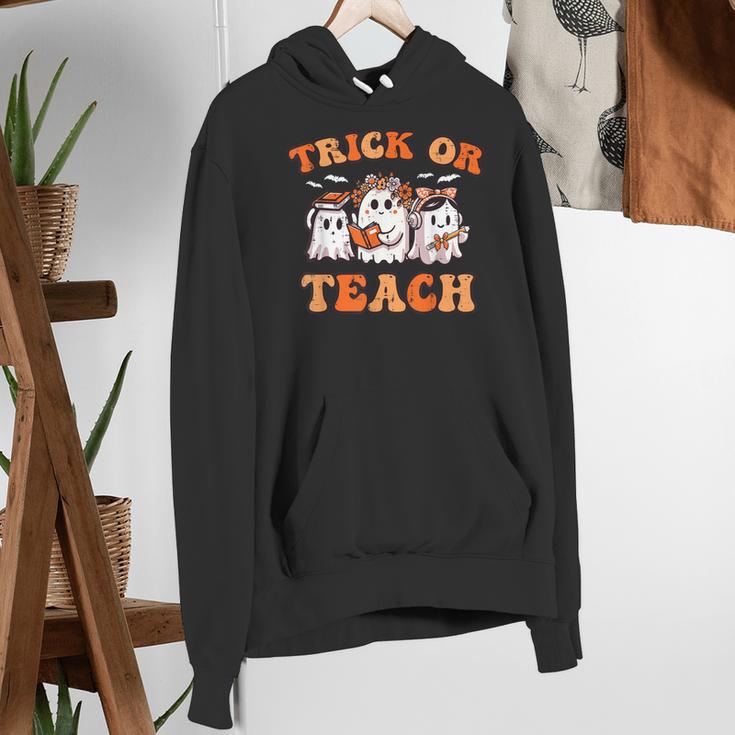 Halloween Teacher Ghosts Trick Or Teach Retro Costume Women Women's Hoodie, funny gift