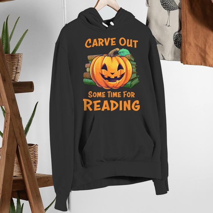 Halloween Teacher Librarian Pumpkin Reading Books Men Women Kids Women's Hoodie, funny gift