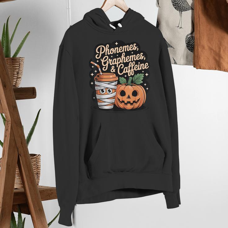 Halloween Teacher Phonemes Graphemes Caffeine Coffee Lover Women's Hoodie, funny gift Halloween Teacher Phonemes Graphemes Caffeine Coffee Lover Women's Hoodie, funny gift