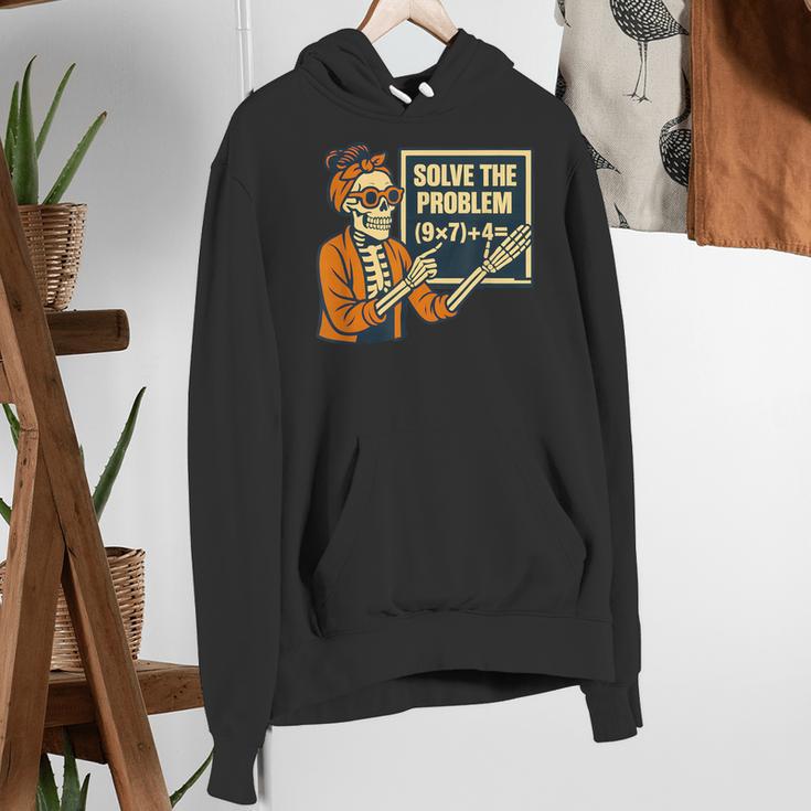 Halloween Teacher Six Seven Meme 6 7 Skeleton Spooky Costume Women's Hoodie, funny gift