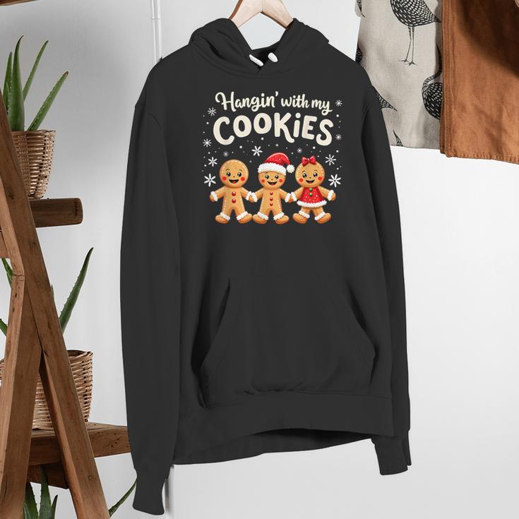 Hangin With My Cookies Gingerbread Christmas Teacher Women's Hoodie, funny gift