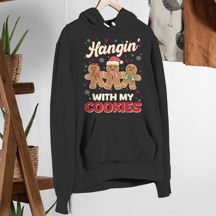Hangin With My Cookies Gingerbread Man Xmas Teacher Women's Hoodie, funny gift