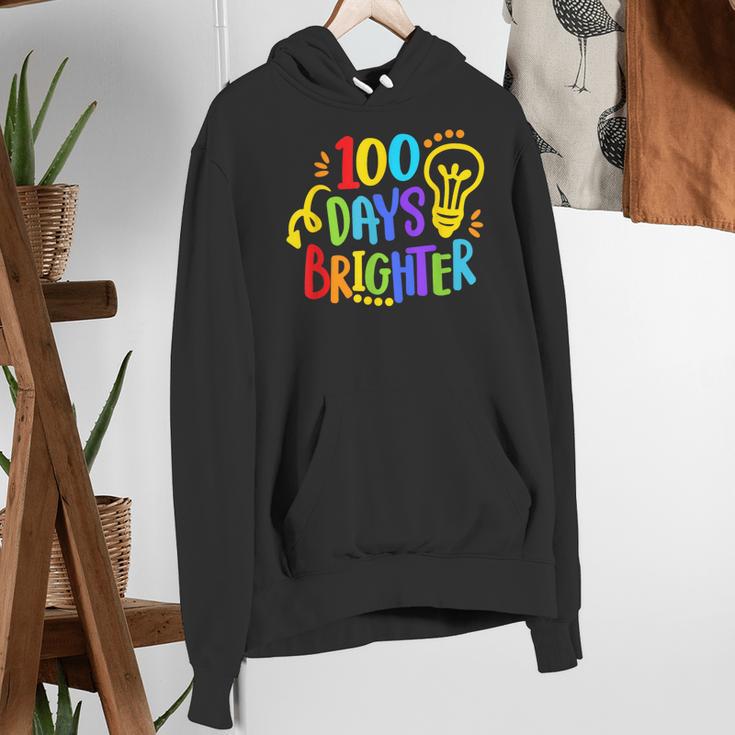 Happy 100th Day Of School 100 Days Brighter Girls Teacher Women's Hoodie, funny gift Happy 100th Day Of School 100 Days Brighter Girls Teacher Women's Hoodie, funny gift