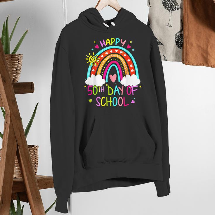 Happy 50th Days Of School Rainbow Teacher 50 Days Smarter Women's Hoodie, funny gift