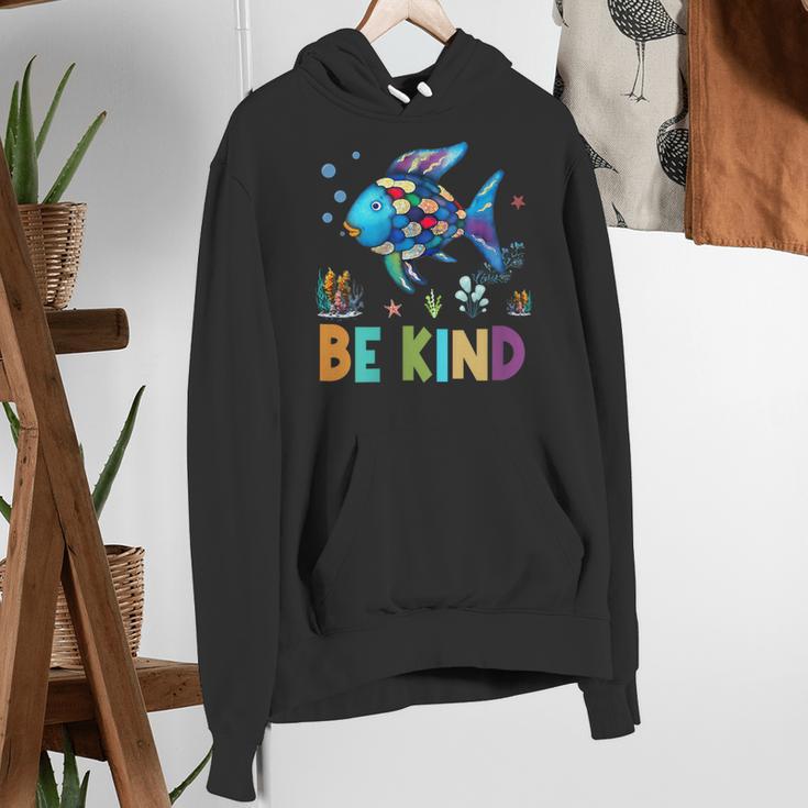 Happy First Day Of School Fish Rainbows Teacher Be Kind Women's Hoodie, funny gift