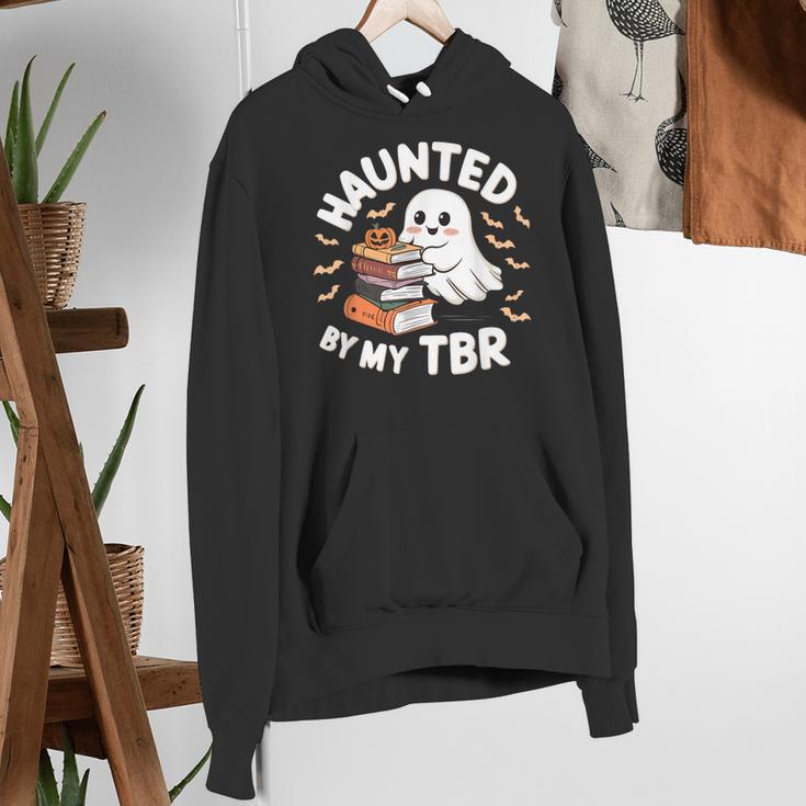 Haunted By My TBR Cute Ghost Book Reading Teacher Halloween Women's Hoodie, funny gift