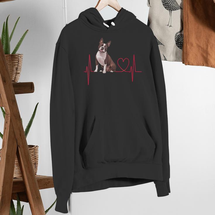 Heartbeat Boston Terrier Dog Women's Hoodie, funny gift
