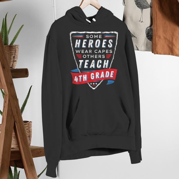 Some Heroes Wear Capes Others Teach 4th Grade Teacher Men Women Kids Women's Hoodie, 4th Grade Teacher Hoodies, funny gift