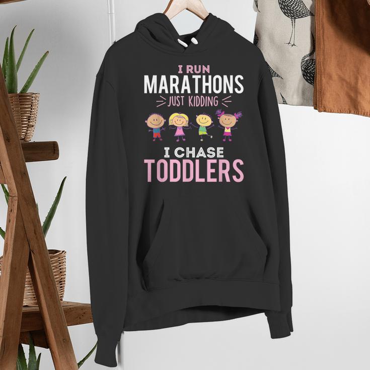 Just Kidding I Chase Toddlers Daycare Provider Nanny Teacher Women's Hoodie, funny gift