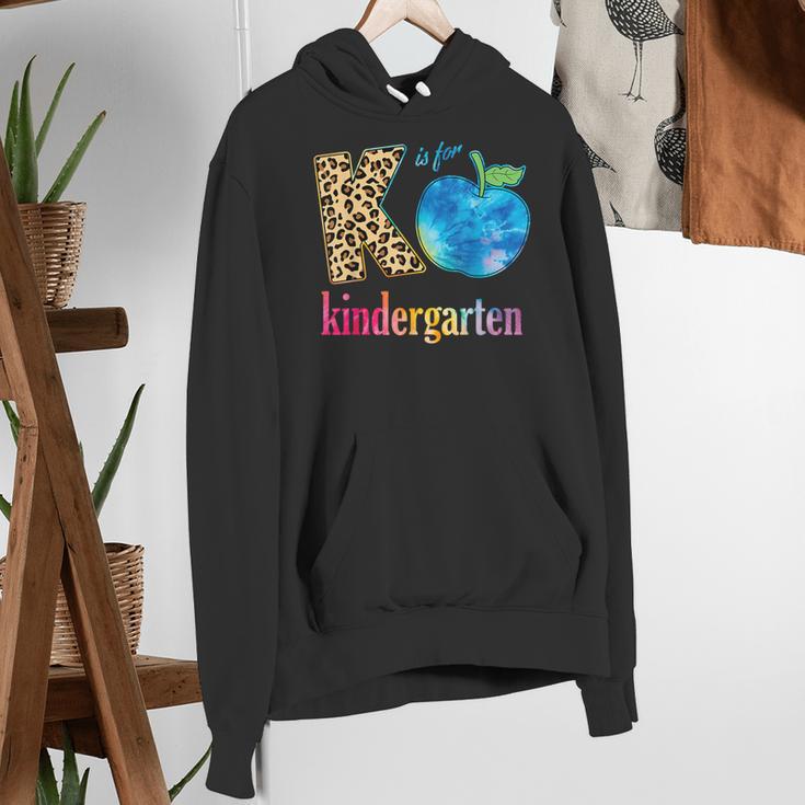 K Is For Kindergarten Teacher Tie Dye Back To School Kinder For Men Women Girls Kids Women's Hoodie, funny gift K Is For Kindergarten Teacher Tie Dye Back To School Kinder For Men Women Girls Kids Women's Hoodie, funny gift