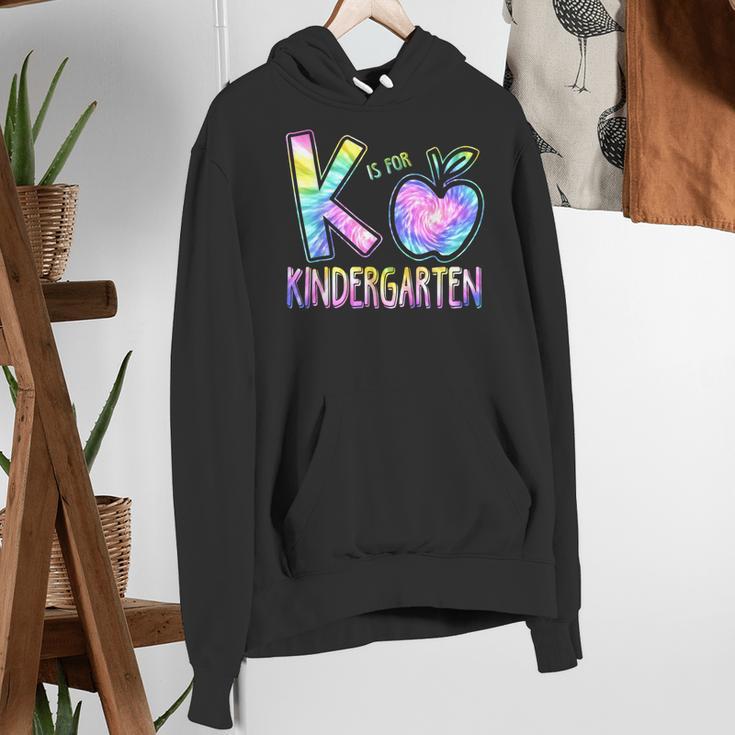 K Is For Kindergarten Teacher Tie Dye Back To School Kinder Women's Hoodie, funny gift K Is For Kindergarten Teacher Tie Dye Back To School Kinder Women's Hoodie, funny gift