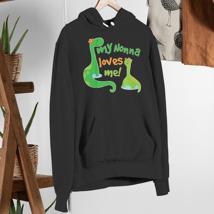 Kids My Nonna Loves Me Dinosaur Grandson Women's Hoodie, funny gift