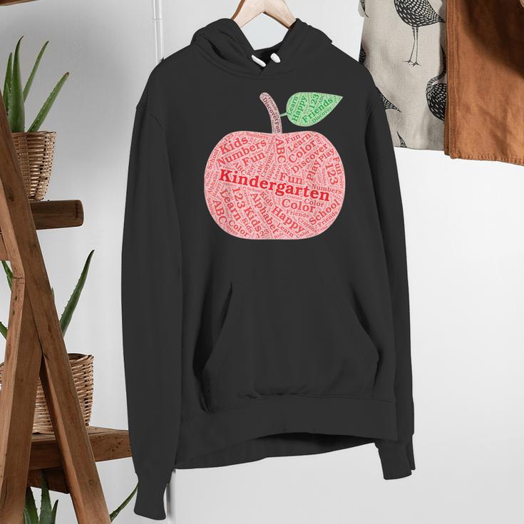 Kindergarten Apple Word Art For Teachers & Students Women's Hoodie, funny gift Kindergarten Apple Word Art For Teachers & Students Women's Hoodie, funny gift