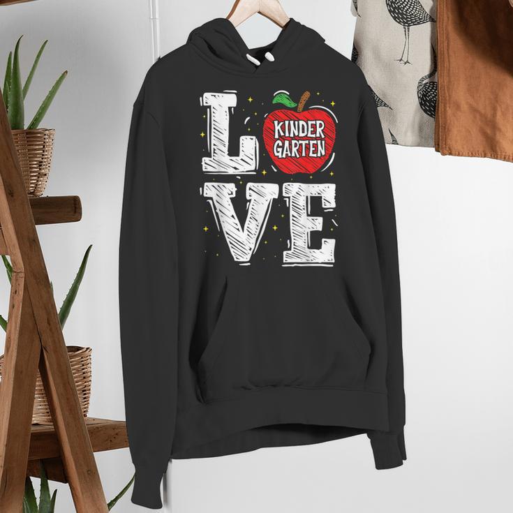 LOVE Kindergarten Teacher Student School Apple Women's Hoodie, funny gift