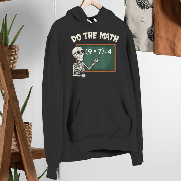 Do The Math 67 Meme Joke Halloween Skeleton Math Teacher Women's Hoodie, funny gift