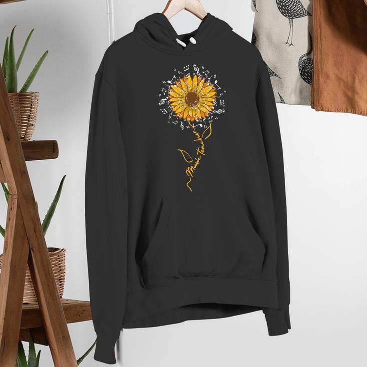 Music Teacher Shirt Sunflower Music Notes Musician Singer Women's Hoodie, funny gift