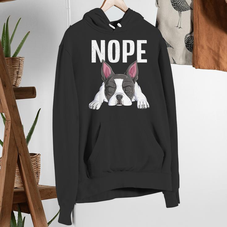 Nope Boston Terrier Puppy Dog Bostie Lover Men Women Girls Kids Women's Hoodie, funny gift
