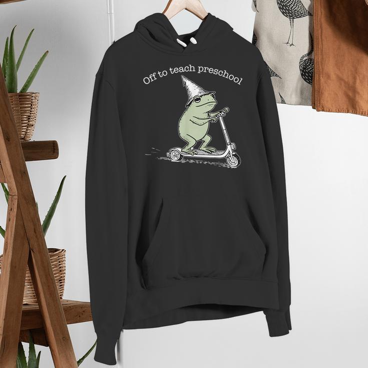 Off To Teach Preschool Pre-K Teacher Back To School Frog Women's Hoodie, funny gift