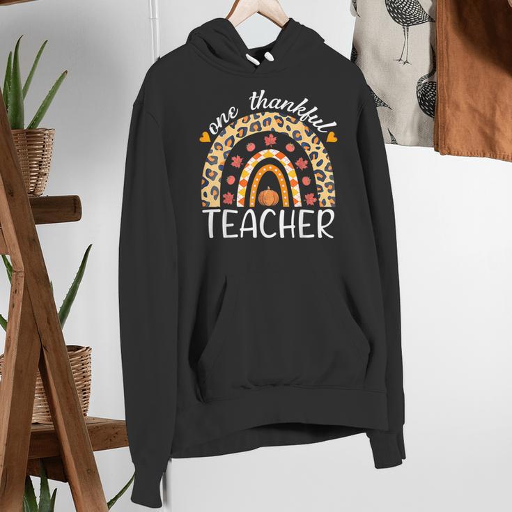 One Thankful Teacher Thanksgiving Rainbow Leopard Fall Women's Hoodie, funny gift One Thankful Teacher Thanksgiving Rainbow Leopard Fall Women's Hoodie, funny gift