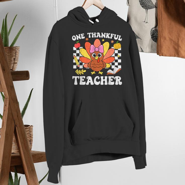 One Thankful Teacher Turkey Thanksgiving Teaching Women's Hoodie, funny gift