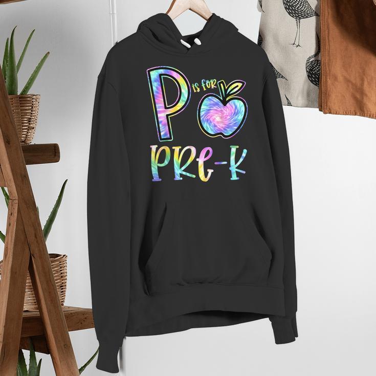 P Is For Pre-K Preschool Teacher Tie Dye Back To School Women's Hoodie, funny gift