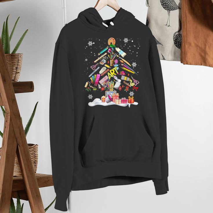 Paintbrush Christmas Tree Decor Xmas For Artist Art Teacher For Men Women Women's Hoodie, funny gift