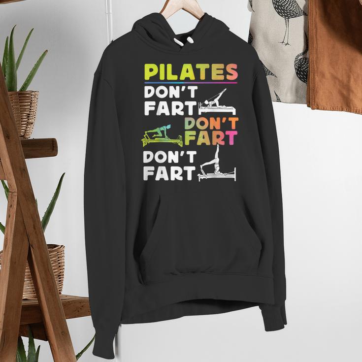 Pilates Instructor Teacher Watercolor Pilates Don't Fart Men Women Kids Women's Hoodie, funny gift