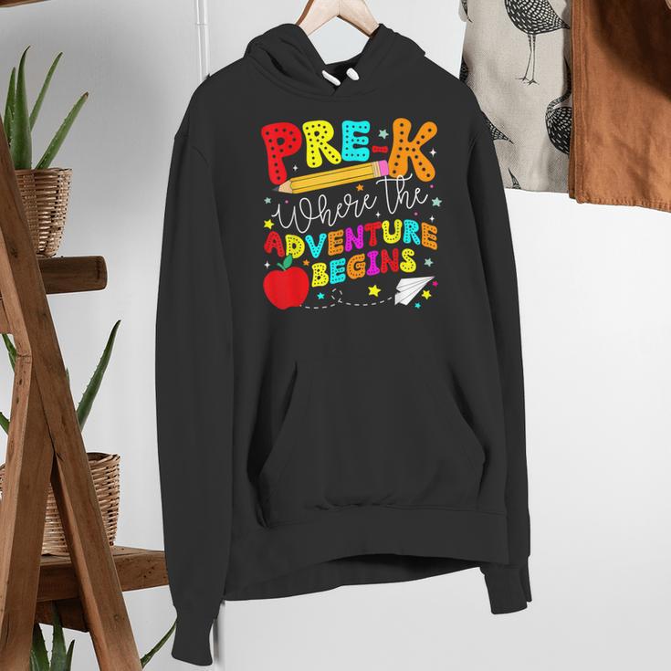 Pre-k Where The Adventure Begins First Day Of Prek Teacher Women's Hoodie, funny gift
