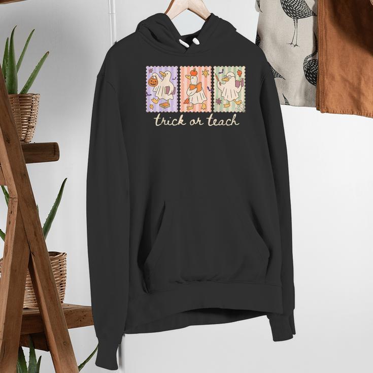 Preppy Goose Teacher Trick Or Teach Halloween Teacher Goose Women's Hoodie, funny gift Preppy Goose Teacher Trick Or Teach Halloween Teacher Goose Women's Hoodie, funny gift