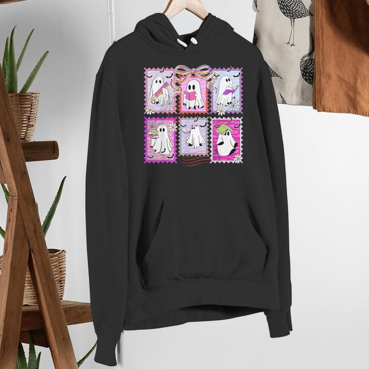 Preppy Spooky Teacher Halloween Ghost Coquette Bow Autumn Women's Hoodie, funny gift Preppy Spooky Teacher Halloween Ghost Coquette Bow Autumn Women's Hoodie, funny gift