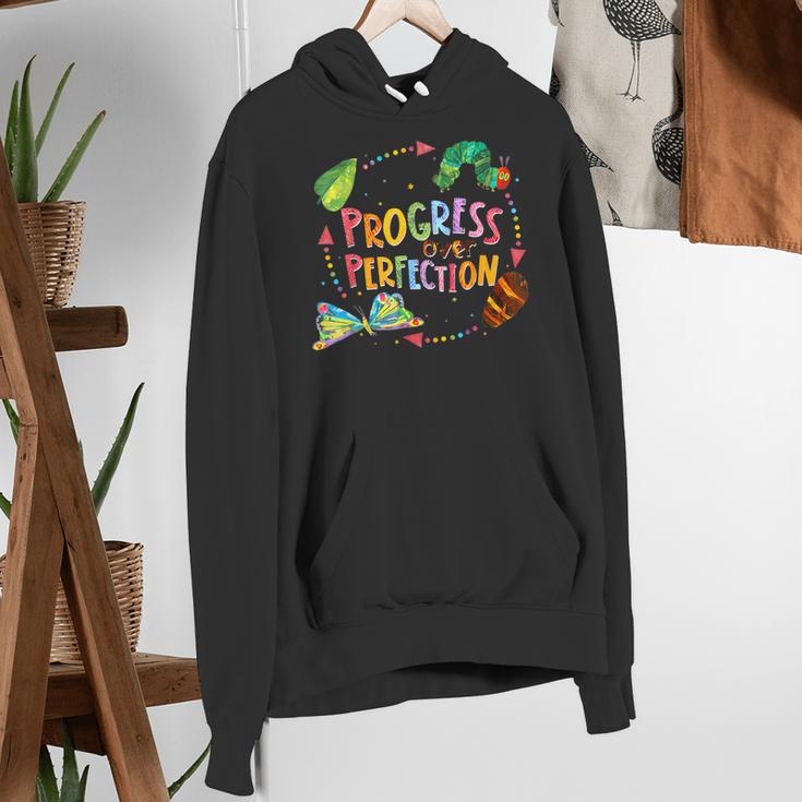 Progress Over Perfection Caterpillar Teacher Back To School Women's Hoodie, funny gift Progress Over Perfection Caterpillar Teacher Back To School Women's Hoodie, funny gift