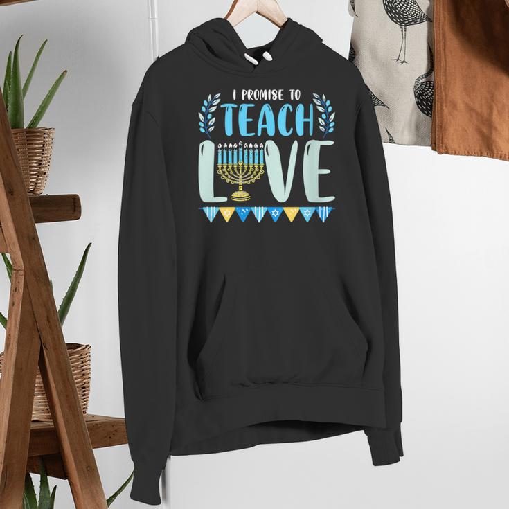 I Promise To Teach Love Hanukkah Chanukah Jewish Teacher Women's Hoodie, funny gift