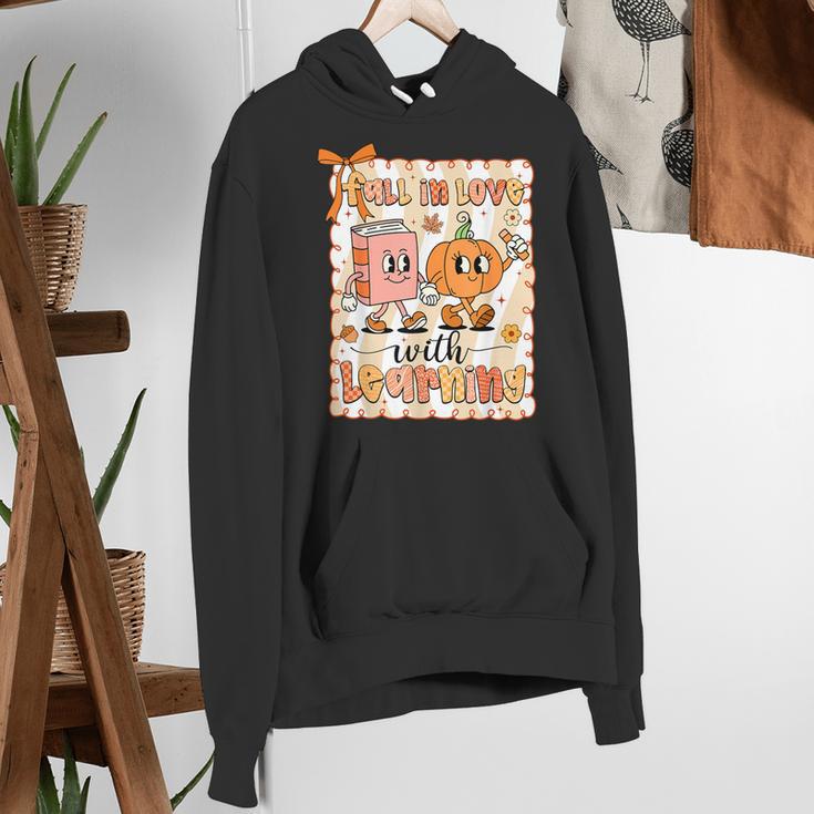 Pumpkin Teacher Preppy Fall In Love With Learning Autumn Women's Hoodie, funny gift Pumpkin Teacher Preppy Fall In Love With Learning Autumn Women's Hoodie, funny gift