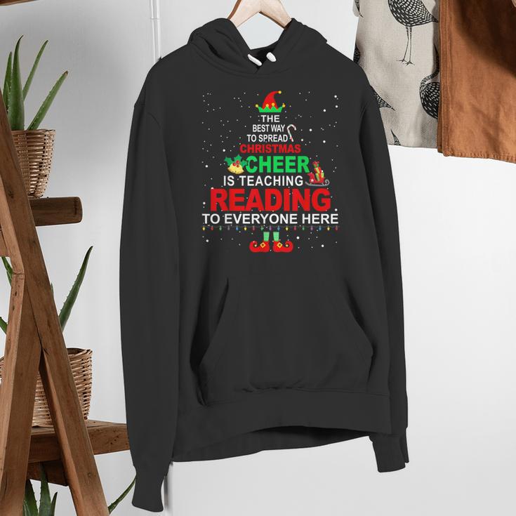 Reading Teacher Christmas Shirt Elf Christmas Cheer For Men Women Women's Hoodie, funny gift