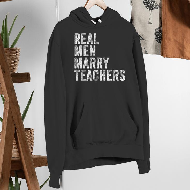 Real Men Marry Teachers Future Husband Wife Engagement Women's Hoodie, funny gift
