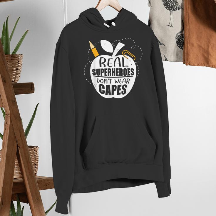 Real Superheroes Wear No Capes Teacher Design Teach Women's Hoodie, funny gift Real Superheroes Wear No Capes Teacher Design Teach Women's Hoodie, funny gift