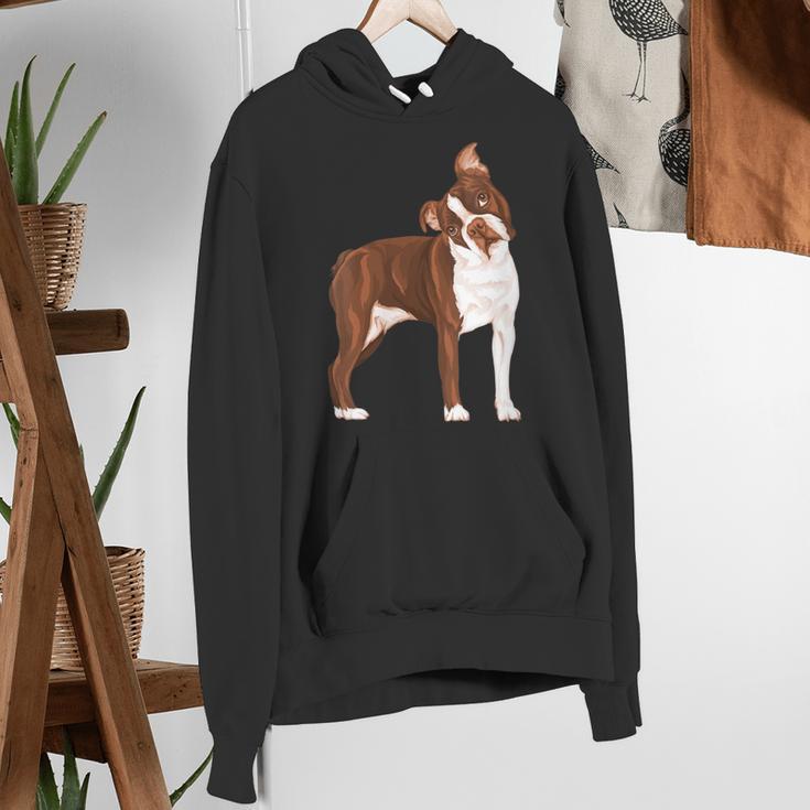 Red Boston Terrier Dog Women's Hoodie, funny gift