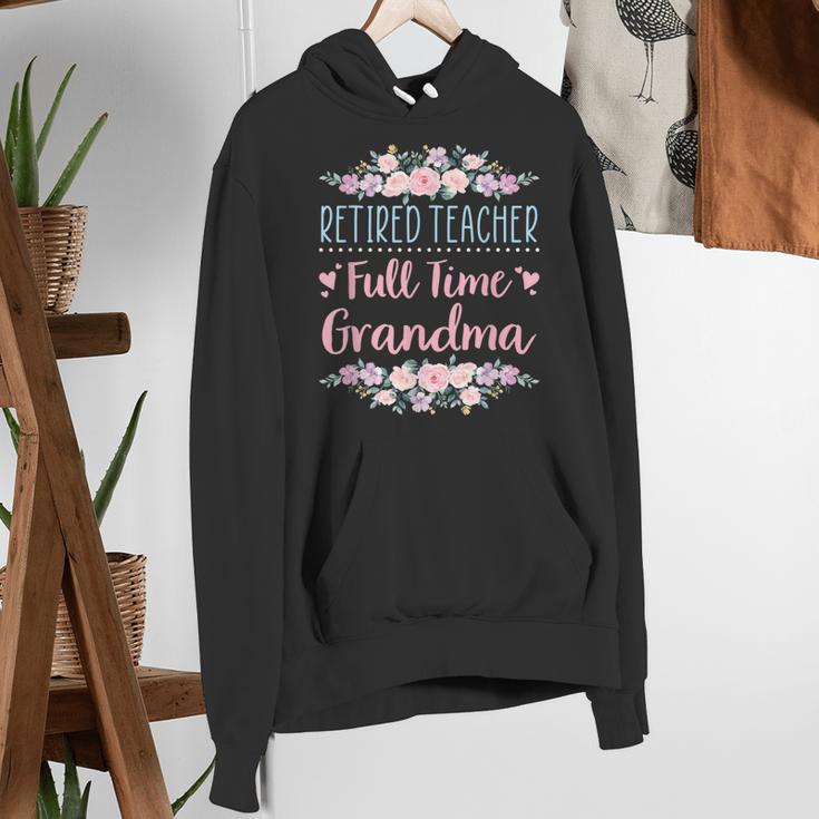 Retired Teacher Full Time Grandma Teaching Retirement Women's Hoodie, funny gift