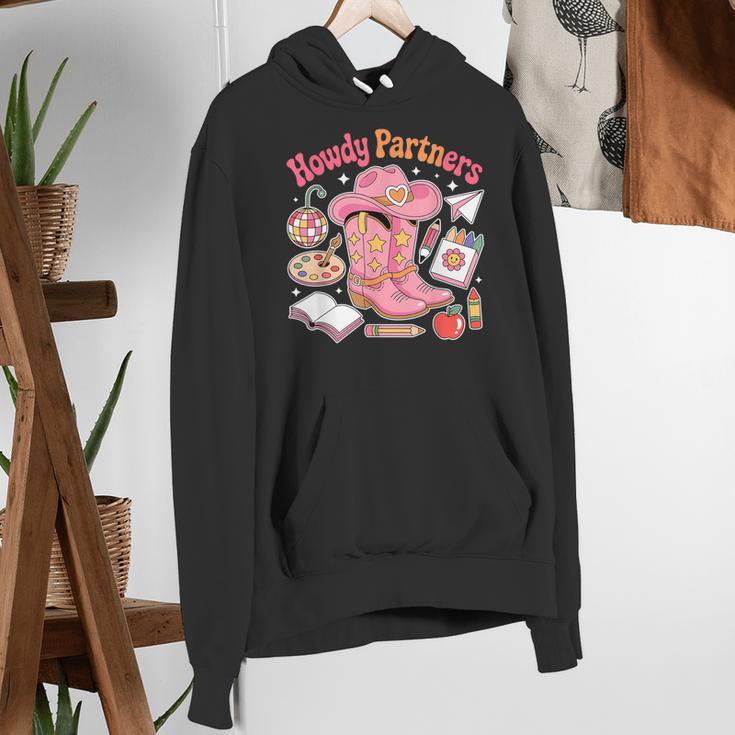 Retro Howdy Partners Cowgirl Cowboy Teacher Back To School Women's Hoodie, funny gift Retro Howdy Partners Cowgirl Cowboy Teacher Back To School Women's Hoodie, funny gift