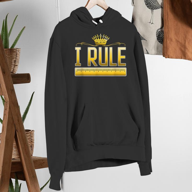 I Rule Math Ruler Mathematics Pun Math Teacher Men Women Girls Kids Women's Hoodie, funny gift
