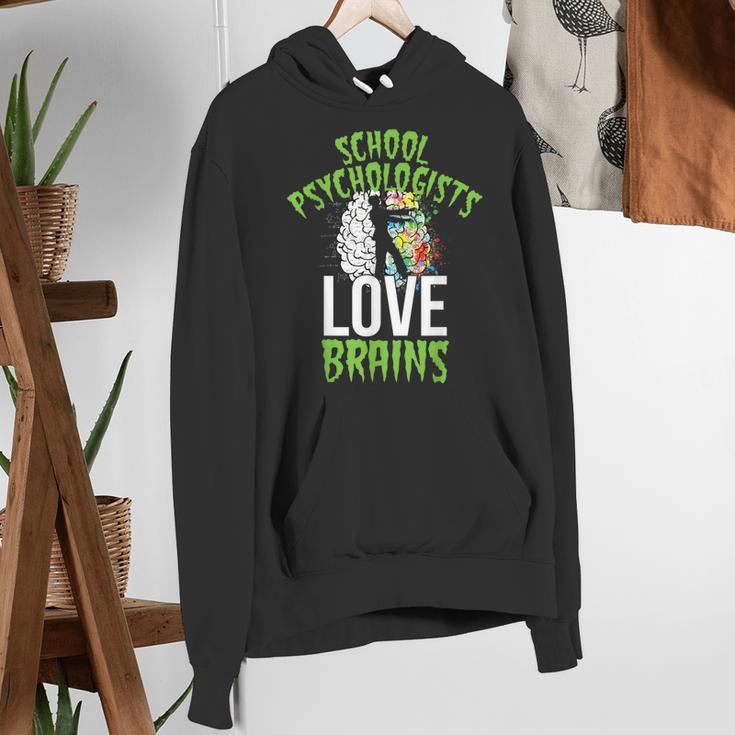School Psychologists Love Brains Halloween Teacher Counselor Women's Hoodie, funny gift
