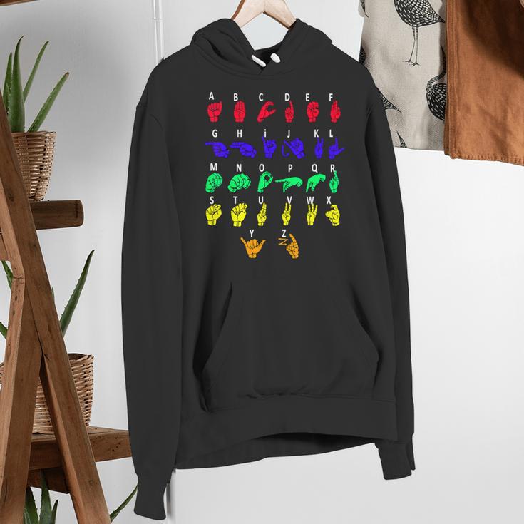 Sign Language Alphabet For ASL Interpreter Deaf Teacher Stud For Men Women Girls Kids Women's Hoodie, funny gift
