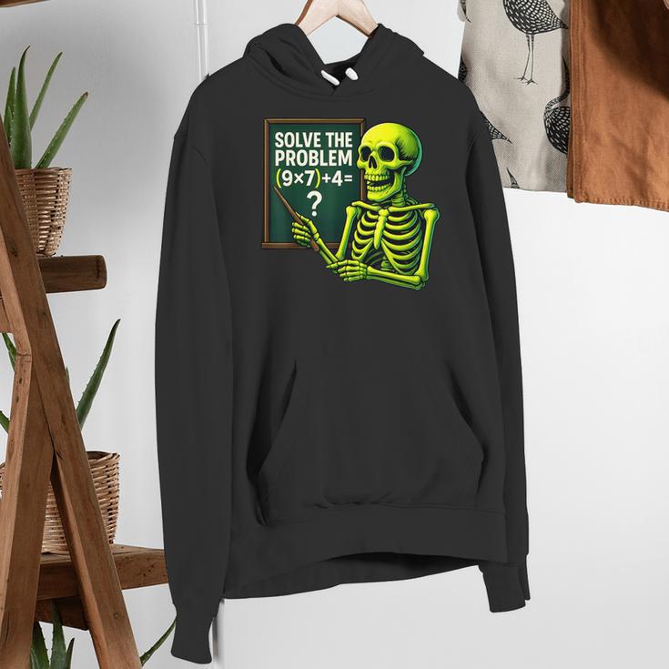 Solve The Problem Skeleton Teacher Halloween Math Six Seven Women's Hoodie, funny gift Solve The Problem Skeleton Teacher Halloween Math Six Seven Women's Hoodie, funny gift